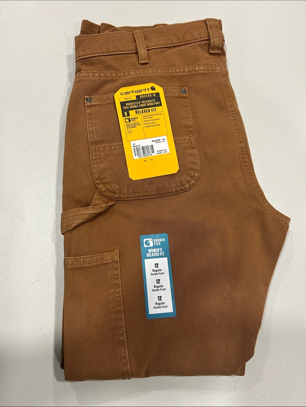 Carhartt Women's Straight-Leg Utility Pants in Brown 12 Regular